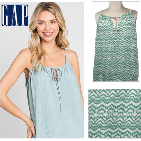 Fun Boho Hippie Tank With Rope Tie Front - Picture 1 of 16